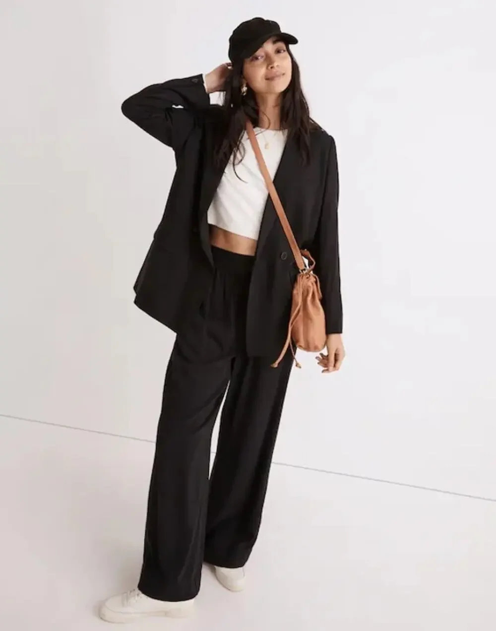 Madewell XS Drapeweave Caldwell Double-Breasted Blazer Academia Contemporary
